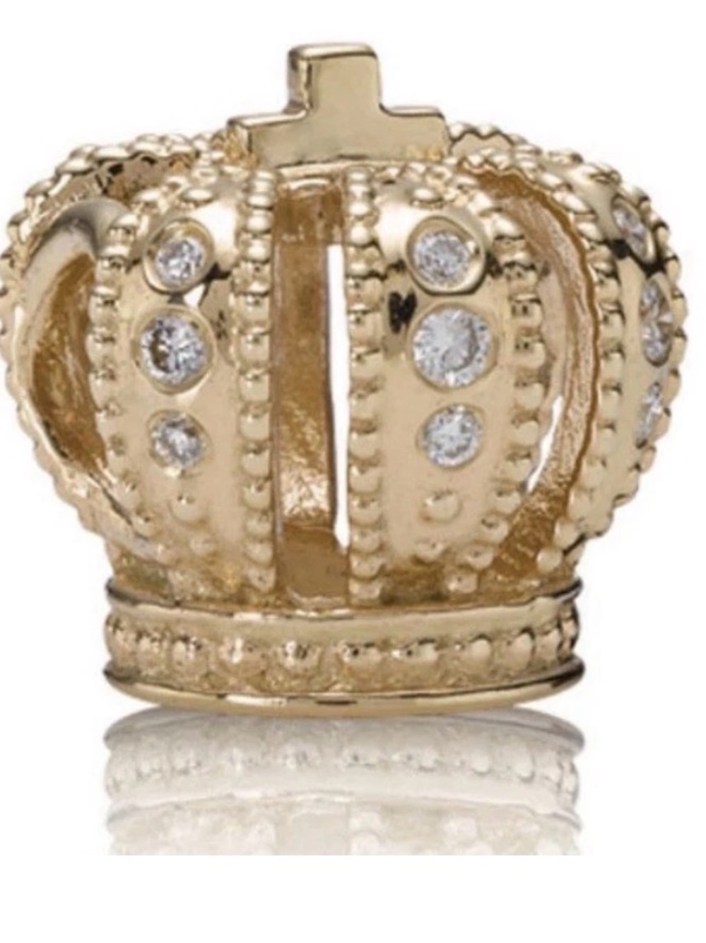 PANDORA retired 14k Solid gold and diamond Royal Crown Charm